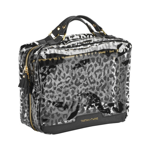 Tartan + Twine Deluxe Weekender Cosmetic Makeup Travel Clear Cheetah Bag 2-Piece - 第 1/3 張圖片