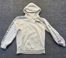 Boy's Hyperspace Nasa Sweatshirt Size M/L Size 12 White Unique Space Retro Style