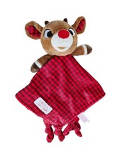 Rudolph Red Nosed Reindeer Baby's First Christmas Lovey Security Knotted Buffalo