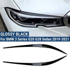 2x Scheinwerferblenden F�r BMW 3er G20 G28 Limousine 2019�2021 Schwarz Gl�nzend