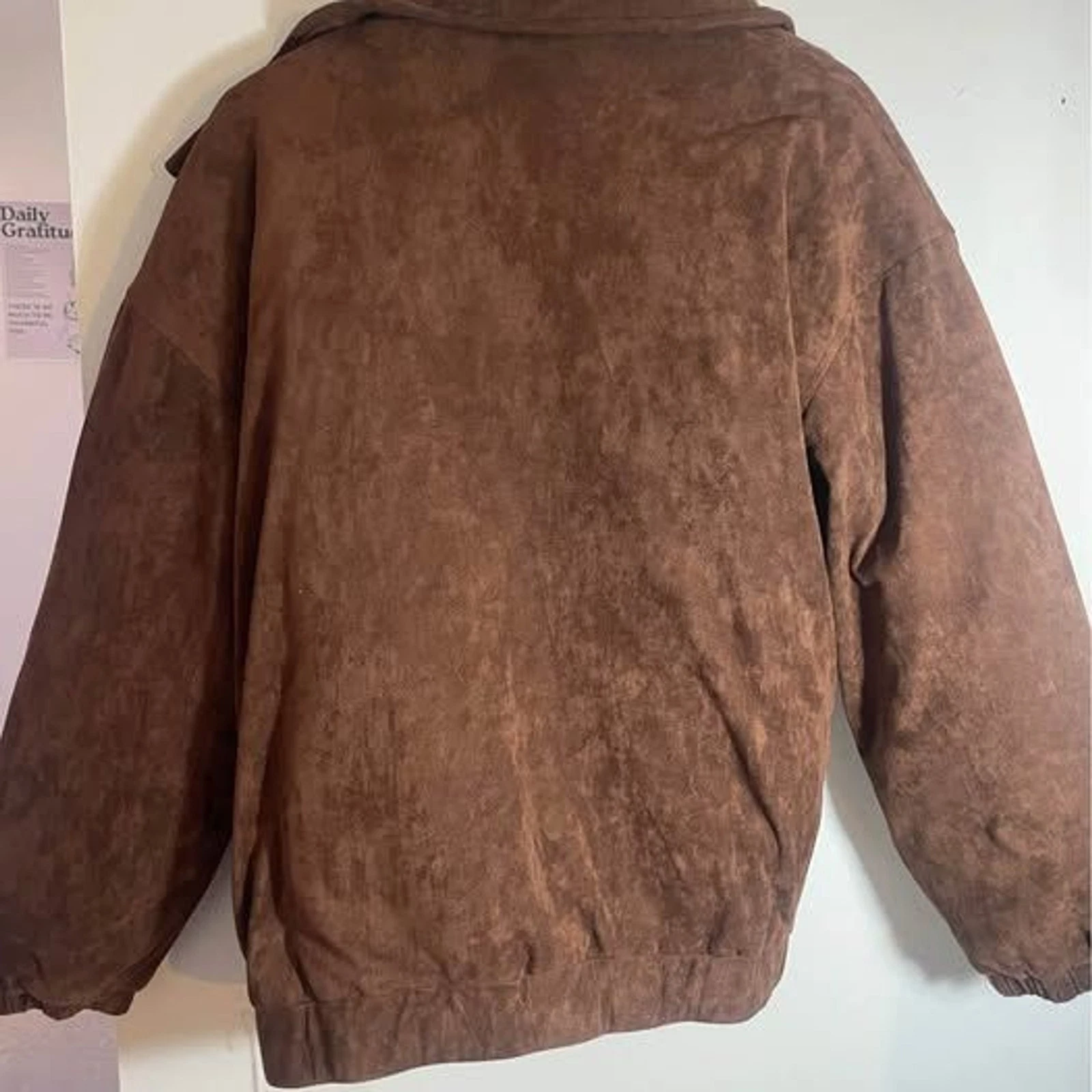 NWT Lost Management Cities LMC Brown Suede Down Lined Puffer Jacket, Men's S image 2