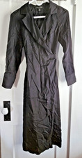 BANANA REPULBLIC wrap dress black collared dress cuffs Petite XS