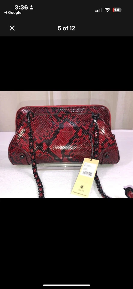 Bandolera/cartera de mano pequeña de cuero Rebecca Minkoff borgoña/rojo oscuro Foto 4 de 4