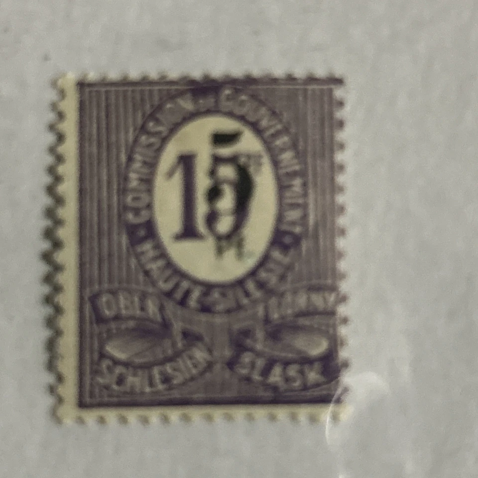 Germany 1920 Plebiscite UPPER SILESIA 5 on 15 Pfennig issue - Image 2 of 3