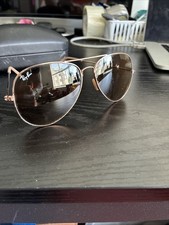 VTG Ray Ban B L Aviator Sunglasses Etched Lenses Gold 58-14