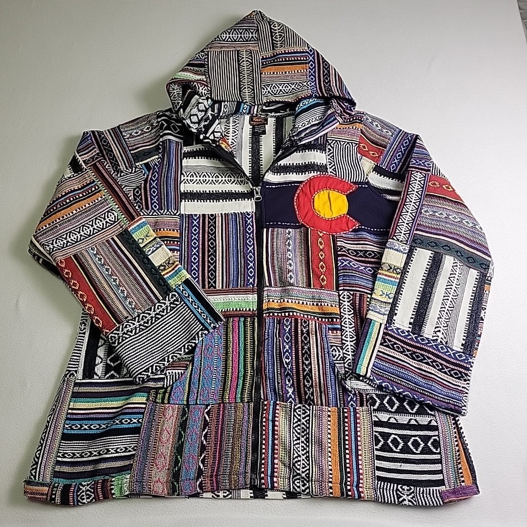 Rising International Patchwork Full Zip Hoodie Co… - image 1
