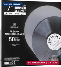 7" Vinyl Record Sleeves - Round Bottom Inner Sleeves 50 Pack - Anti Static Rice