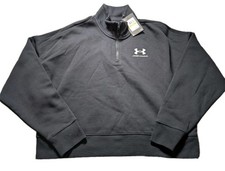 Under Armour Essential Fleece Half Zip Black Women  s Small P