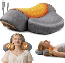 3-In-1 Neck Massager Pillow with Heat, Vibration Airbag Traction for Pain Reli
