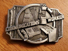 Communications Worker Belt Buckle Occupational Lineman Siskiyou Pewter