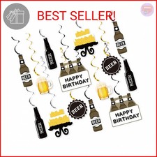 Beer Birthday Party Hanging Decorations, Cheers and Beers Happy Birthday Party H