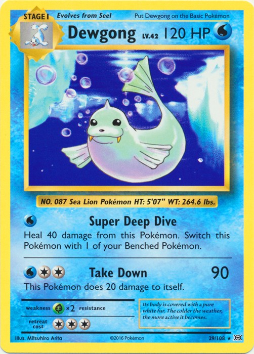 Dewgong - 29/108 - Rare - Lightly Played