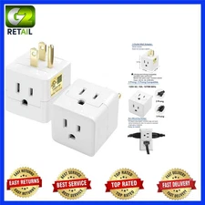 White 2 Pack 3 Outlet Expander - Compact Adapter for Efficient Power Solutions