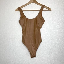 SKIMS Kim Kardashian Wet Jersey Tank Thong Bodysuit Cooper Womens XXS