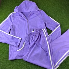 Vintage Fame 4 Fifteen Purple Full Zip Hoodie Track Pants Suit Set Sz XL