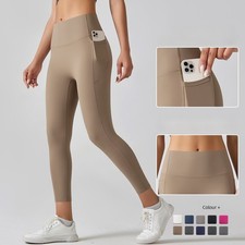 Women's High Waist Yoga Pants Sports Butt Lifting Leggings with 2 side Pockets