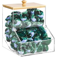 1.2GAL Large Acrylic Laundry Pods Container BY , Dishwasher Pods Holder Dispe...