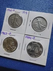 Silver Half Dollar Coins Walking Liberty, Roosevelt, Kennedy, Eisenhower