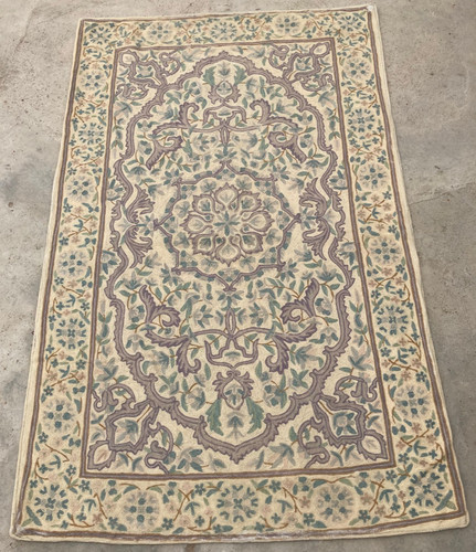 Vintage Artisan Made Hand Woven Kashmiri Floral Kilim Rug Carpet 142x88 cm