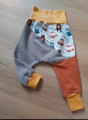 Mitwachs-Hose,Waldtiere,neu,Sweat,Handm,längere Bündchen,Kita,Freizeit,Gr.92-104