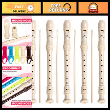 5Pc Soprano Recorder Set for Kids - German Fingering 8 Hole Flute, Beginners, Ba