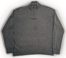 Bloomingdale Men's Blue Cashmere Sweater Size Extra Large XL Zip Collar