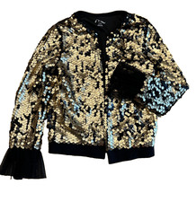 Sequin Open Front Blazer Jacket Girls S 6/6X Art Class Holiday Party