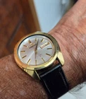 VTG SEIKO JAPAN 5 ACTUS 21J AUTOMATIC GOLD-PLATED MEN'S 7019-7000R WATCH WORKING