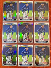 Connor O'Halloran Blue Jays Prospect, Bowman 1st Chrome [3] Refractors and Base.
