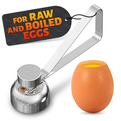 Egg Cracker Tool for Raw Eggs - Stainless Steel Egg Shell Opener Tool with Ergon