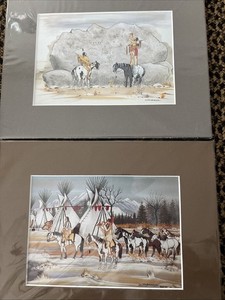 Set of 2 Native American Prints by Doc Tate Nevaquaya~Comanche Native American