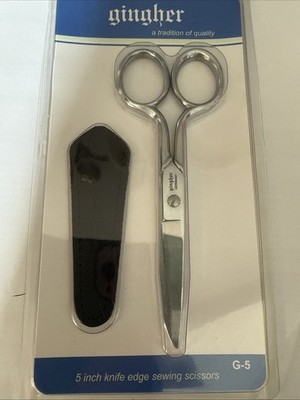 Gingher Knife Edge Sewing Scissors 5'' Made In Germany Vintage G-5 Rare Sealed