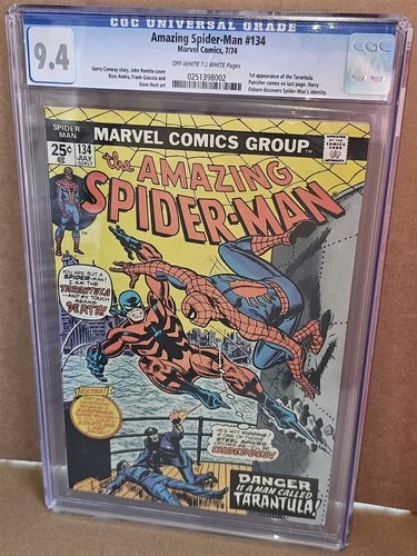 AMAZING SPIDER-MAN #134 CGC 9.4 JULY 1974 1ST APP TARANTULA ROMITA MARVEL COMICS