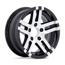 15x6 Helo He821 Big Dog Gloss Black Machined Wheel 6x5.5 -6mm