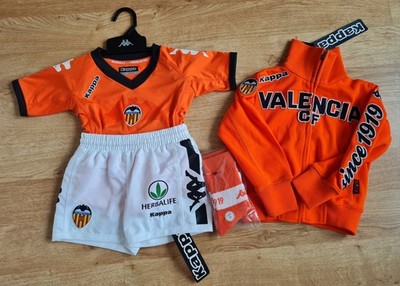 JUNGEN NEU MIT ETIKETT KAPPA VALENCIA C.F KOMPLETTES 4-TEILIGES FUSSBALLTRIKOT 3 JAHRE