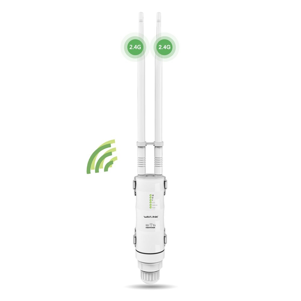 Répéteur WiFi extérieur puissant blanc avec antenne longue portée AC1200
