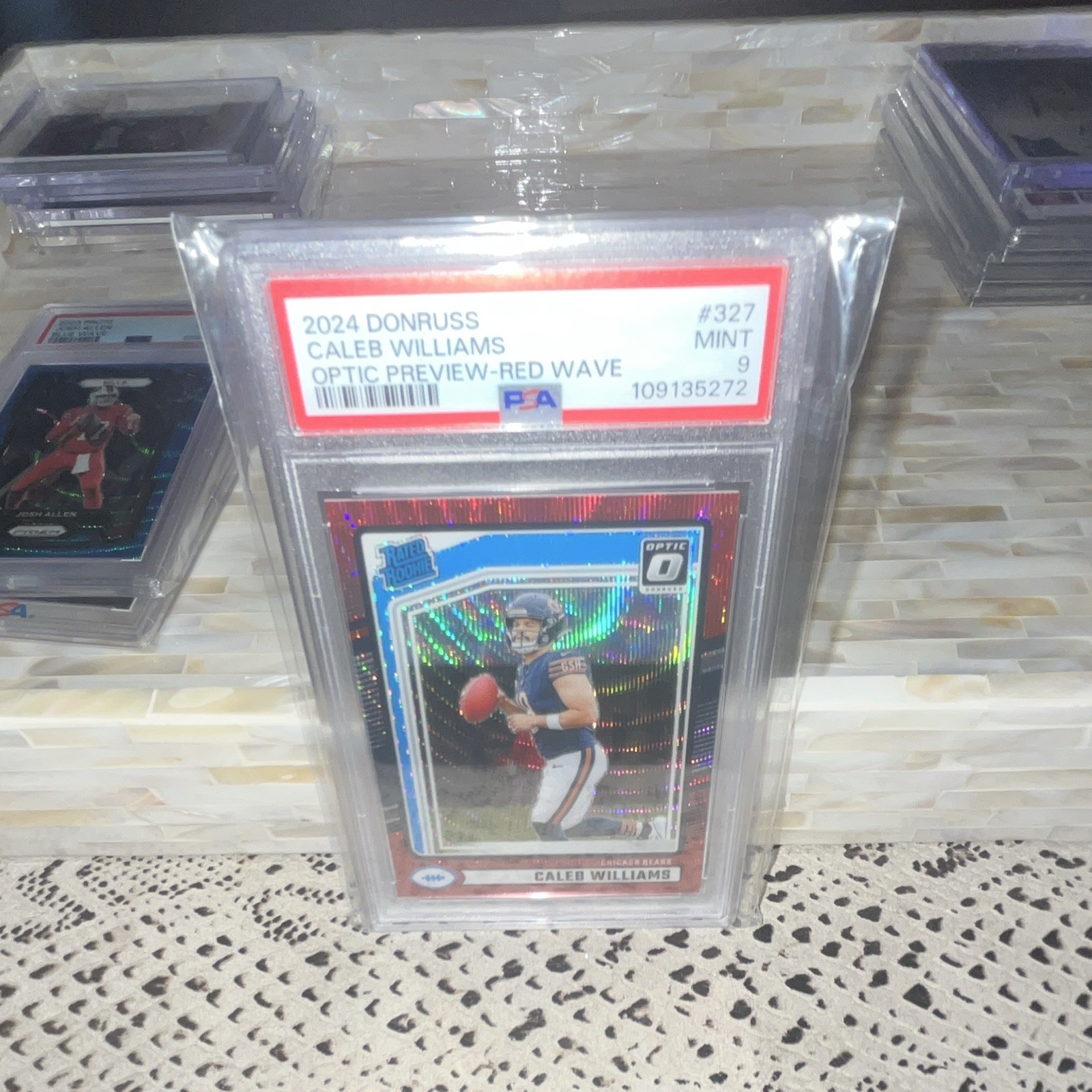 Caleb Williams Panini Donruss #327 Optic Preview-Red Wave