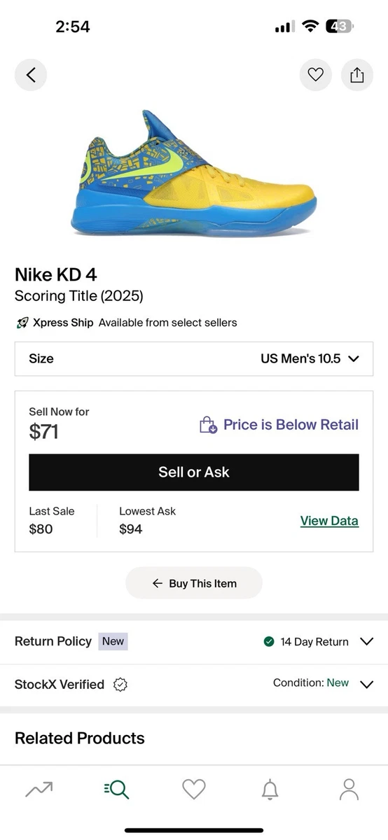 Nike Zoom KD 4 2012 Scoring Title for Sale | Authenticity