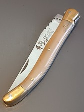 ANCIEN COUTEAU LAGUIOLE ROSSIGNOL, THIERS, XXème, mouche forgée, manche corne.