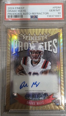 #ad 2024 Finest Drake Maye Auto Psa 10 Chaser Pack 🔥🔥🔥 $40.00