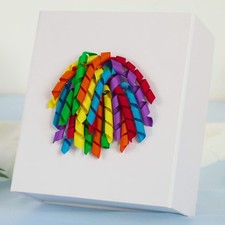 6 PCS 6 Inch Curly Ribbon Bow Rainbow Self Adhesive Gift Wrap Basket Decor