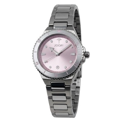 JOOP! Damen Uhr Armbanduhr 36mm Edelstahl   Rosa Zifferblatt Seiko 5 Bar Quarz