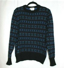 VTG SIERRA WOOLENS 100% WOOL WOMEN SWEATER Sz M GEOMETRIC Pattern