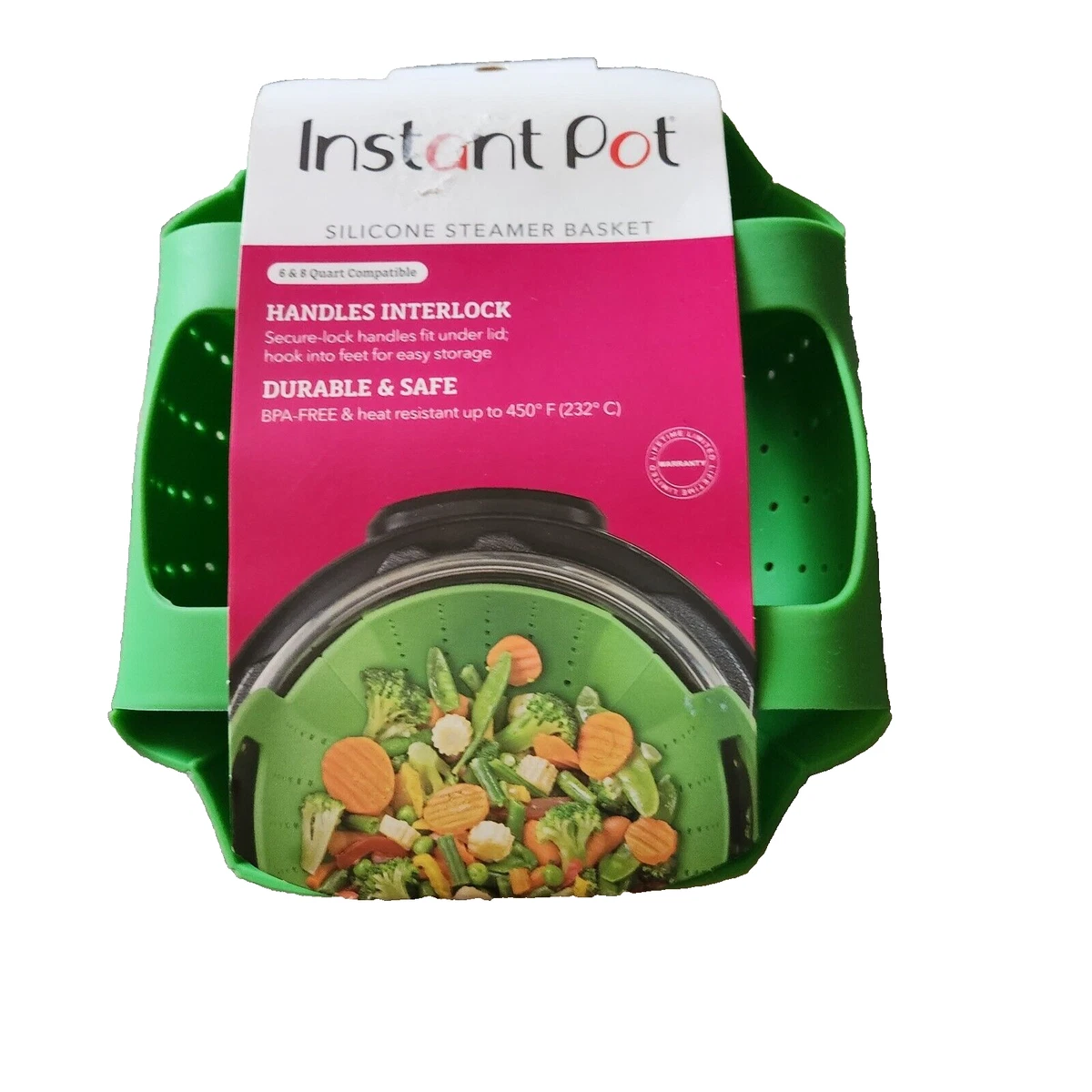 New Instant Pot Silicone Steamer Basket 6 & 8 Quart Compatible Green BPA  Free