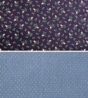 Vintage Sewing Fabrics 6 Yds Total Ntt Copyright 1989 Navy Blue Floral Tiny Dots