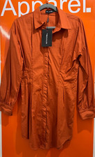 PRETTY LITTLE THING Fitted Waist Shirt Dress, Size 10, New With Tag, sf