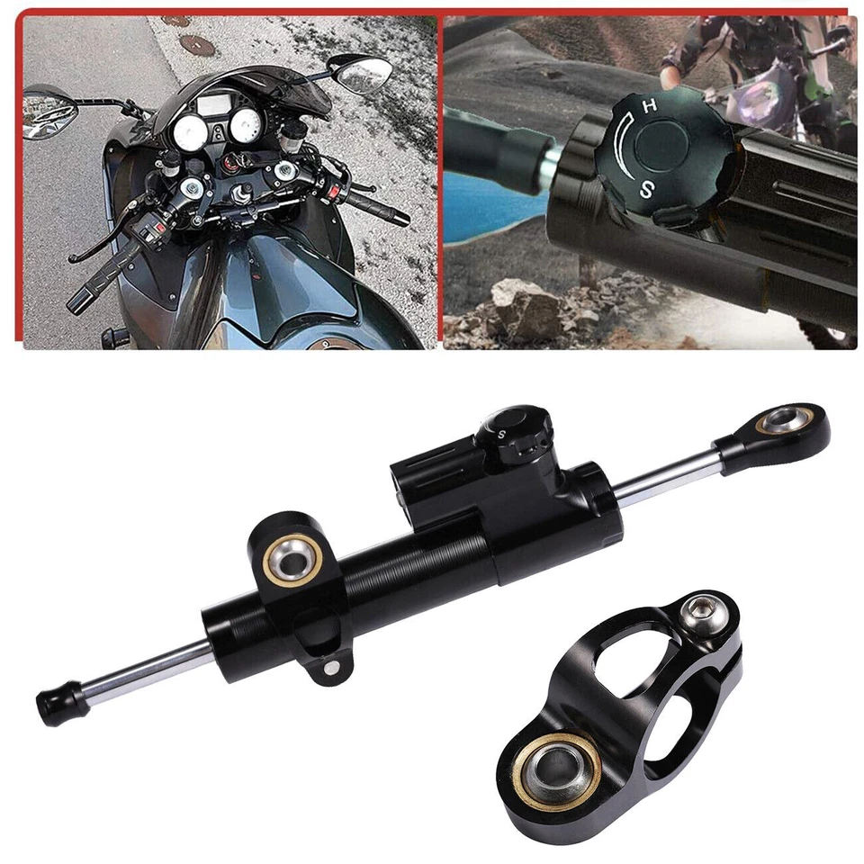 Estabilizador amortiguador de dirección CNC negro para Yamaha FZR YZF 600 R6 R6S R1 FZ1 FAZER Foto 2 de 4