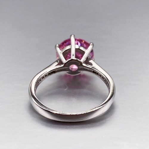 4 ct Lab Created Pink Diamond Engagement Ring 925 Sterling Silver Great Luster - Picture 4 of 6