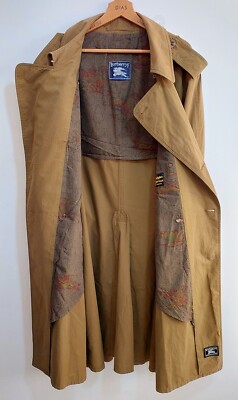 Vintage Burberry Trench Coat Military Style Brown Size 56 EU Size