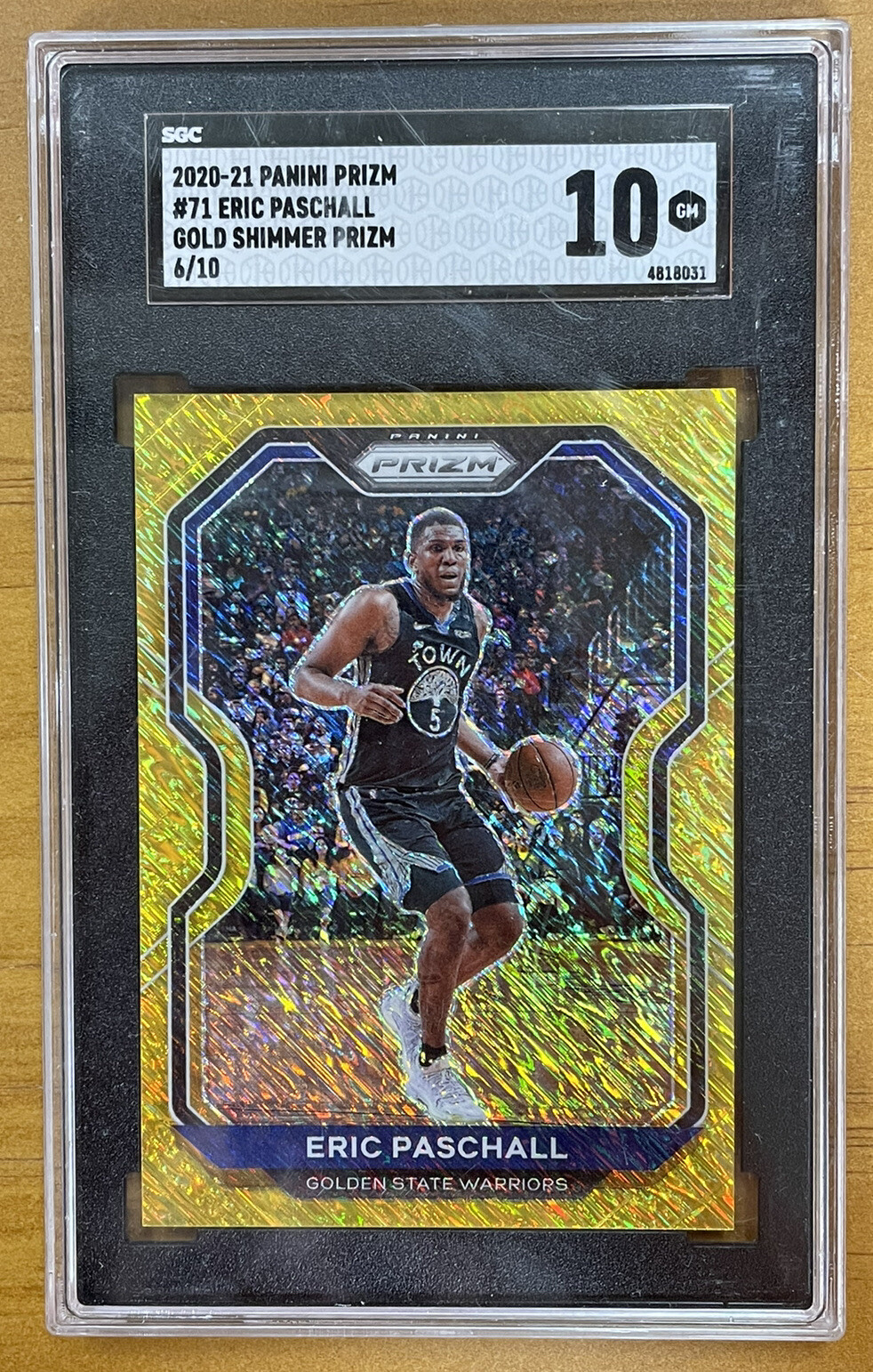 2020-21 Panini PRIZM #71 Eric Paschall Gold Shimmer 6/10 Grade SGC 10 Error